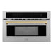 ZLINE 30" Autograph Edition Built-in Convection Microwave Oven in Stainless Steel with Champagne Bronze Accents, MWOZ-30-CB ZLINE