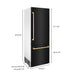 ZLINE 30" Autograph Edition Built-in Refrigerator in Black Stainless Steel with Gold Accents, RBIVZ-BS-30-G ZLINE Dreamwood Living