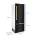 ZLINE 30" Autograph Edition Built-in Refrigerator in Black Stainless with Champagne Bronze Accents, RBIVZ-BS-30-CB ZLINE Dreamwood Living