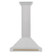 ZLINE 30" Autograph Edition Convertible Wall Mount Range Hood in DuraSnow® Stainless Steel with Champagne Bronze Handle, KB4SNZ-30-CB ZLINE