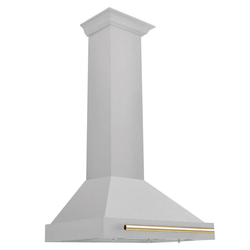 ZLINE 30" Autograph Edition Convertible Wall Mount Range Hood in DuraSnow® Stainless Steel with Gold Handle, KB4SNZ-30-G ZLINE Dreamwood Living