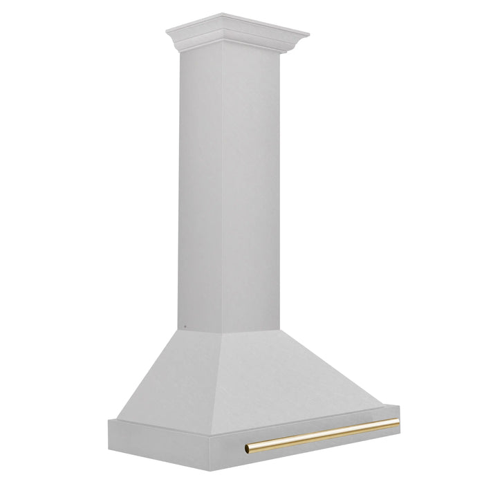 ZLINE 30" Autograph Edition Convertible Wall Mount Range Hood in DuraSnow® Stainless Steel with Gold Handle, KB4SNZ-30-G ZLINE Dreamwood Living