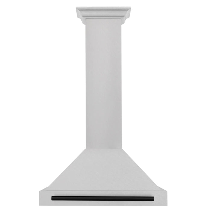 ZLINE 30" Autograph Edition Convertible Wall Mount Range Hood in DuraSnow® Stainless Steel with Matte Black Handle, KB4SNZ-30-MB ZLINE Dreamwood Living