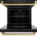 ZLINE 30" Autograph Edition Double Wall Oven with Air Fry and Self-Clean in Black and Champagne Bronze Handle, WADBZ-30-CB ZLINE Dreamwood Living
