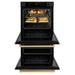 ZLINE 30" Autograph Edition Double Wall Oven with Air Fry and Self-Clean in Black and Gold Handle, WADBZ-30-G ZLINE Dreamwood Living