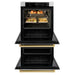 ZLINE 30" Autograph Edition Double Wall Oven with Air Fry and Self-Clean in DuraSnow® Stainless Steel and Gold Handle, WADSZ-30-G ZLINE Dreamwood Living