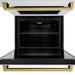 ZLINE 30" Autograph Edition Double Wall Oven with Air Fry and Self-Clean in DuraSnow® Stainless Steel and Gold Handle, WADSZ-30-G ZLINE Dreamwood Living