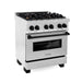ZLINE 30" Autograph Edition Dual Fuel Range in DuraSnow® Stainless Steel with Matte Black Accents, RASZ-SN-30-MB ZLINE Dreamwood Living