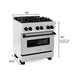 ZLINE 30" Autograph Edition Dual Fuel Range in DuraSnow® Stainless Steel with Matte Black Accents, RASZ-SN-30-MB ZLINE Dreamwood Living