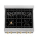 ZLINE 30" Autograph Edition Dual Fuel Range in DuraSnow® Stainless Steel with White Matte Door and Gold Accents, RASZ-WM-30-G ZLINE Dreamwood Living