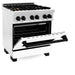 ZLINE 30" Autograph Edition Dual Fuel Range in DuraSnow® Stainless Steel with White Matte Door and Matte Black Accents, RASZ-WM-30-MB ZLINE Dreamwood Living