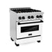 ZLINE 30" Autograph Edition Dual Fuel Range with White Matte Door and Matte Black Accents, RAZ-WM-30-M ZLINE Dreamwood Living