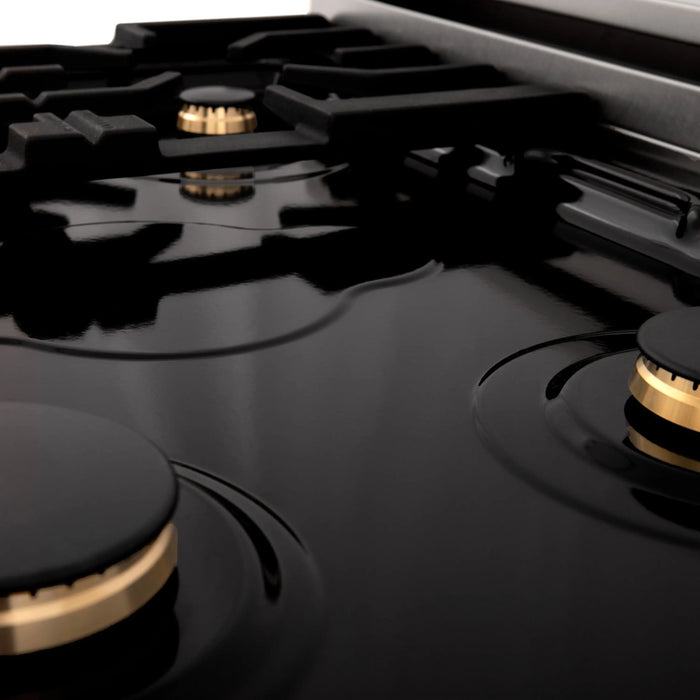 ZLINE 30" Autograph Edition Dual Fuel Range with White Matte Door and Matte Black Accents, RAZ-WM-30-M ZLINE Dreamwood Living