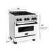 ZLINE 30" Autograph Edition Dual Fuel Range with White Matte Door and Matte Black Accents, RAZ-WM-30-M ZLINE Dreamwood Living