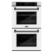 ZLINE 30" Autograph Edition Professional Double Wall Oven with Air Fry and Self-Clean in DuraSnow® Stainless Steel with White Matte Doors and Matte Black Handles, WADSZ-WM-30-MB ZLINE Dreamwood Living
