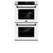ZLINE 30" Autograph Edition Professional Double Wall Oven with Air Fry and Self-Clean in DuraSnow® Stainless Steel with White Matte Doors and Matte Black Handles, WADSZ-WM-30-MB ZLINE Dreamwood Living