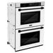 ZLINE 30" Autograph Edition Professional Double Wall Oven with Air Fry and Self-Clean in DuraSnow® Stainless Steel with White Matte Doors and Matte Black Handles, WADSZ-WM-30-MB ZLINE Dreamwood Living