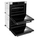 ZLINE 30" Autograph Edition Professional Double Wall Oven with Air Fry and Self-Clean in DuraSnow® Stainless Steel with White Matte Doors and Matte Black Handles, WADSZ-WM-30-MB ZLINE Dreamwood Living