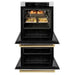 ZLINE 30" Autograph Edition Professional Double Wall Oven with Air Fry and Self-Clean in DuraSnow® Stainless Steel with White Matte Doors and Polished Gold Handles, WADSZ-WM-30-G ZLINE Dreamwood Living