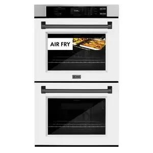 ZLINE 30" Autograph Edition Professional Double Wall Oven with Air Fry and Self Clean in Stainless Steel with White Matte Doors and Matte Black Handles, WADZ-WM-30-MB ZLINE Dreamwood Living