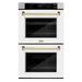ZLINE 30" Autograph Edition Professional Double Wall Oven with Air Fry and Self-Clean in Stainless Steel with White Matte Doors and Polished Gold Handles, WADZ-WM-30-G ZLINE Dreamwood Living