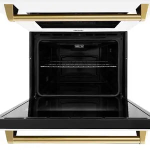 ZLINE 30" Autograph Edition Professional Double Wall Oven with Air Fry and Self-Clean in Stainless Steel with White Matte Doors and Polished Gold Handles, WADZ-WM-30-G ZLINE Dreamwood Living