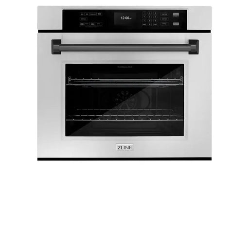 ZLINE 30" Autograph Edition Professional Single Wall Oven with Air Fry and Self Clean in Stainless Steel with Matte Black Handle, WASZ-30-MB ZLINE Dreamwood Living