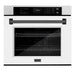 ZLINE 30" Autograph Edition Professional True Convection Single Wall Oven with Air Fry and Self Clean in DuraSnow® Stainless Steel with White Matte Door and Matte Black Handle, WASSZ-WM-30-MB ZLINE Dreamwood Living