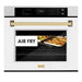 ZLINE 30" Autograph Edition Professional True Convection Single Wall Oven with Air Fry and Self Clean in DuraSnow® Stainless Steel with White Matte Door and Polished Gold Handle, WASSZ-WM-30-G ZLINE Dreamwood Living