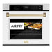 ZLINE 30" Autograph Edition Professional True Convection Single Wall Oven with Air Fry and Self Clean in Stainless Steel with White Matte Door and Champagne Bronze Handle (WASZ-WM-30-CB) ZLINE Dreamwood Living