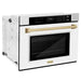 ZLINE 30" Autograph Edition Professional True Convection Single Wall Oven with Air Fry and Self Clean in Stainless Steel with White Matte Door and Champagne Bronze Handle (WASZ-WM-30-CB) ZLINE Dreamwood Living