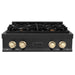 ZLINE 30" Autograph Edition Rangetop in Black Stainless Steel with Gold Accents, RTBZ-30-G ZLINE Dreamwood Living