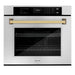 ZLINE 30" Autograph Edition Single Wall Oven with Air Fry and Self-Clean in Stainless Steel with Gold Handle, WASZ-30-G ZLINE Dreamwood Living