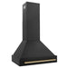 ZLINE 30" Autograph Edition Wall Mount Range Hood in Black Stainless Steel with Champagne Bronze Handle, BS655Z-30-CB ZLINE