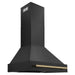 ZLINE 30" Autograph Edition Wall Mount Range Hood in Black Stainless Steel with Champagne Bronze Handle, BS655Z-30-CB ZLINE