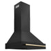 ZLINE 30" Autograph Edition Wall Mount Range Hood in Black Stainless Steel with Gold Handle, BS655Z-30-G ZLINE