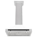 ZLINE 30" Autograph Edition Wall Mount Range Hood in DuraSnow® Stainless Steel with White Matte Shell and Matte Black Handle, KB4SNZ-WM30-MB ZLINE Dreamwood Living