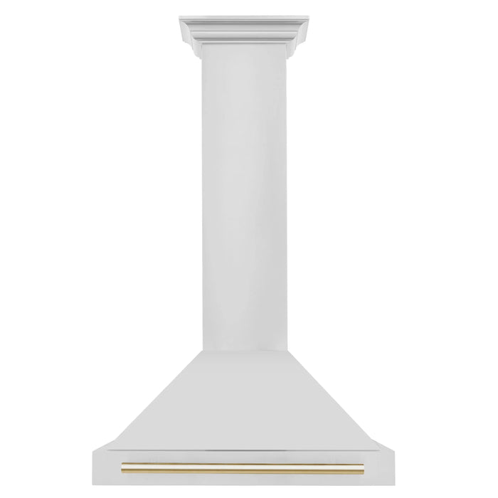 ZLINE 30" Autograph Edition Wall Mount Range Hood in Stainless Steel with Gold Handle, KB4STZ-30-G ZLINE Dreamwood Living
