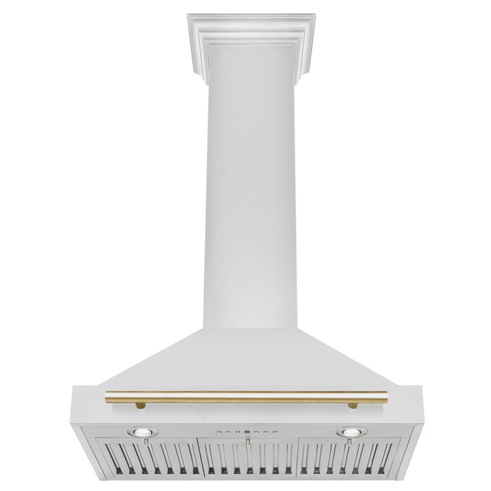 ZLINE 30" Autograph Edition Wall Mount Range Hood in Stainless Steel with Gold Handle, KB4STZ-30-G ZLINE Dreamwood Living