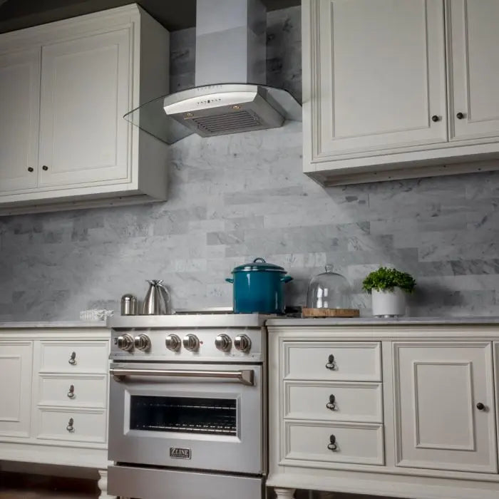 ZLINE 30" Convertible Vent Wall Mount Range Hood in Stainless Steel & Glass, KZ-30 ZLINE