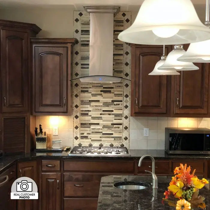 ZLINE 30" Convertible Vent Wall Mount Range Hood in Stainless Steel & Glass, KZ-30 ZLINE