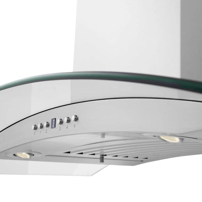 ZLINE 30" Convertible Wall Mount Range Hood in Stainless Steel & Glass, KN4-30 ZLINE