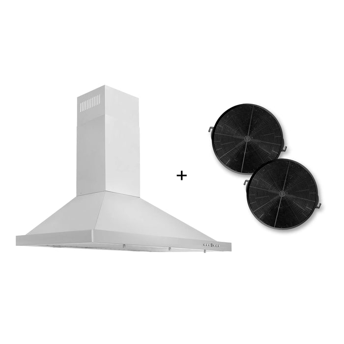 ZLINE 30" Convertible Wall Mount Range Hood in Stainless Steel with Charcoal Filters, KB-CF-30 ZLINE Dreamwood Living