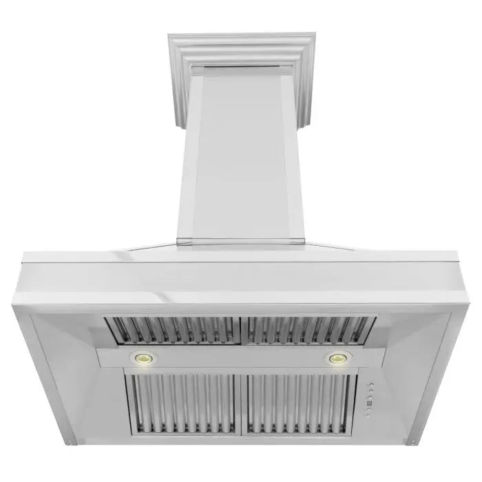ZLINE 30" Designer Series Ducted Wall Mount Range Hood in DuraSnow® Stainless Steel with Mirror Accents, 655MR-30 ZLINE