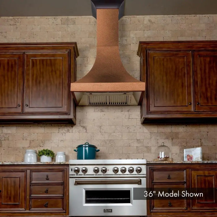 ZLINE 30" Designer Series Wall Mount Range Hood in Hand-Hammered Copper, 8632H-30 ZLINE