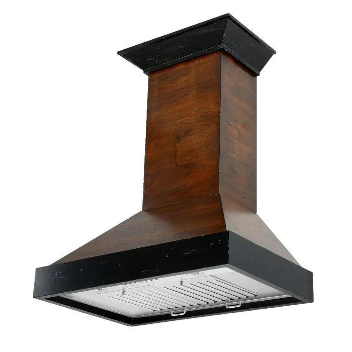 ZLINE 30" Designer Series Wooden Wall Mount Range Hood in Antigua and Walnut, KBAR-30 ZLINE