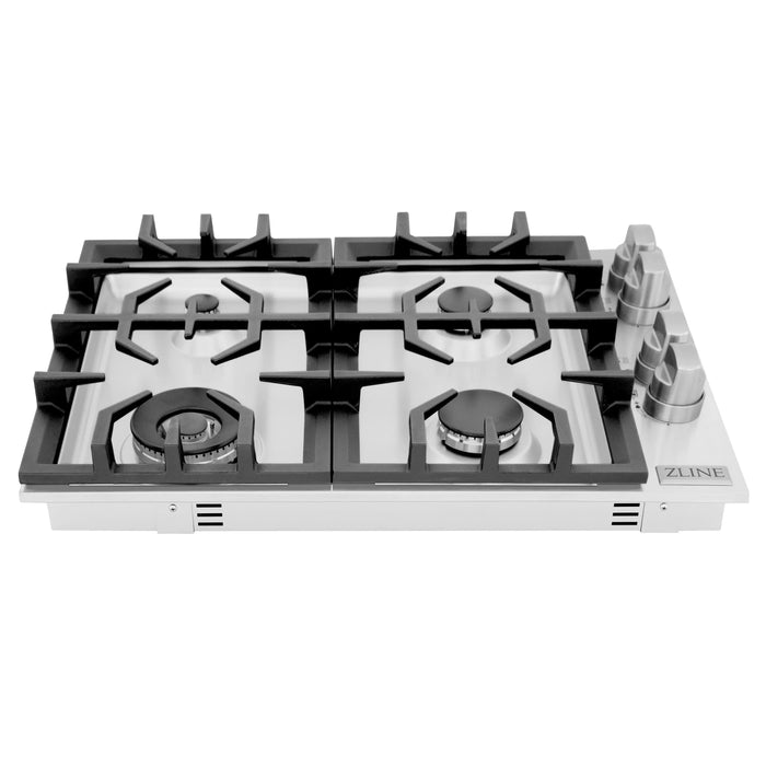 ZLINE 30" Drop-In Cooktop with 4 Gas Burners in Stainless Steel, RC30 ZLINE