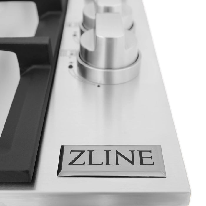 ZLINE 30" Drop-In Cooktop with 4 Gas Burners in Stainless Steel, RC30 ZLINE