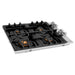 ZLINE 30" Dropin Cooktop with 4 Gas Brass Burners and Black Porcelain Top, RC-BR-30-PBT ZLINE