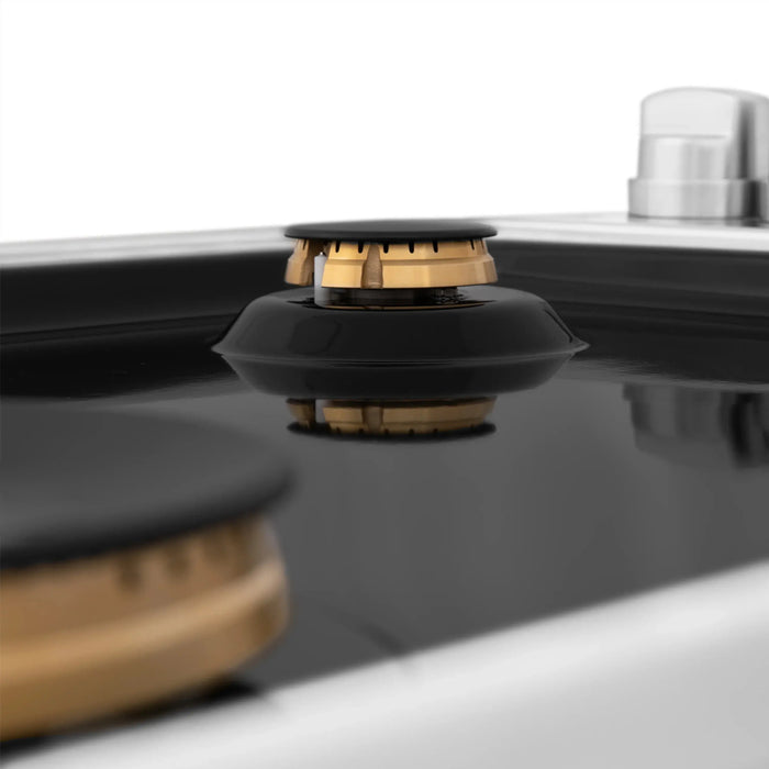 ZLINE 30" Dropin Cooktop with 4 Gas Brass Burners and Black Porcelain Top, RC-BR-30-PBT ZLINE